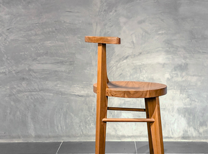 Chaise de bar en bois de teck finition naturelle tabouret de comptoir moderne cuisine Design Unique siège rond en bois haut café Restaurant hôtel - Product Image 5