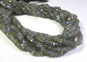 Perles gemmes à facettes en Labradorite Multi Flash 13 "Strand 5.5mm Multi Flash Labradorite Rondelle Pierres précieuses Perles - Product Image 2