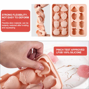 Moule à glaçons en silicone Saint-Valentin, fruits, fraise, pastèque, aliments pour bébé, gâteau vapeur, pudding, congélation rapide, démoulage facile - Product Image 4