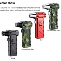 Briquet DEBANG en gros, personnalisable avec logo, torche camouflage, flamme verte coupe-vent, rechargeable au butane, pour l'extérieur