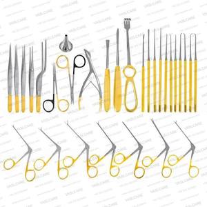 Kit d'instruments de tympanoplastie en gros, ensemble de chirurgie de l'oreille moyenne ORL, outils microchirurgicaux manuels en acier inoxydable allemand, certifié CE - Product Image 1