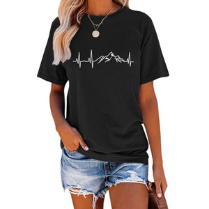Último diseño personalizado de las mujeres camiseta Unisex gráfico de algodón camiseta de talla grande de gran tamaño camiseta vestidos para las mujeres - Product Image 4