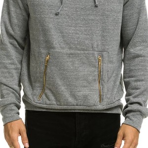 <b>Oversized</b> Men <b>Hoodie</b> with Bold Front Zip Patch pockets Drawstrings Deep Side Pockets Pre-Shrunk Cotton Fabric with <b>long</b> neck - Product Image 6