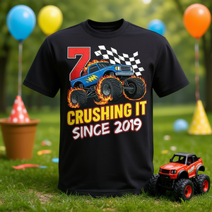 T-shirt Monster Truck pour garçons de 7 ans pour leur 7ème anniversaire 2019 - Product Image 3