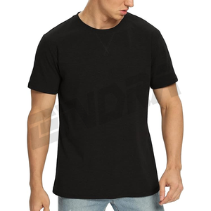T-shirt classique en coton uni pour hommes demi-manches col rond respirant et doux parfait pour une tenue décontractée tendance quotidienne - Product Image 2