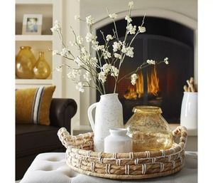 ตะกร้าใส่ขนมปังผลไม้ผักผักตบชวาในเวียดนามถาดโต๊ะกลมสำหรับโต๊ะอาหารพร้อมที่จับถาดเสิร์ฟอาหารจากหญ้าทะเลสาน - Product Image 4