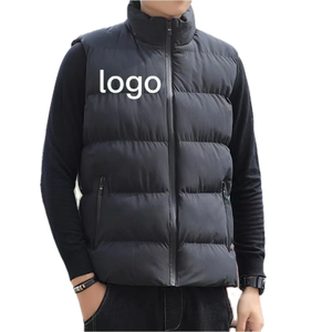 Chaleco de Invierno para Hombre, con Cuello Alto, Bolsillos con Cremallera, Chaqueta sin Mangas, Chaleco Acolchado Negro - Product Image 5