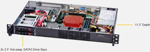 IoT Embed Superserver 1U 1U Montaje en rack Servidor de profundidad corta Plataforma perimetral Pcie 5,0 X16 Slot Solución de eficiencia energética - Product Image 2
