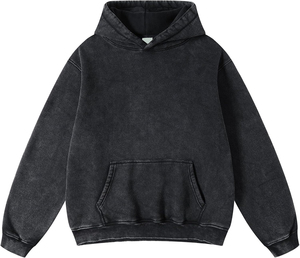 Sweat-shirt à capuche personnalisé surdimensionné et lourd pour homme Streetwear en coton lavé à l'acide de haute qualité pull vintage GSM lourd - Product Image 6