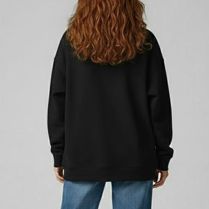 Nueva Colección de Sudaderas con Capucha de Manga Larga para Mujer, Invierno, Hombros Caídos, 100% Algodón, Color Sólido, Logotipo Frontal, Ropa Casual de Calle - Product Image 2