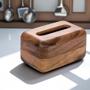 Elegant Premium Quality Wooden Tissue <b>Box</b> & Holder <b>Floral</b> Pattern Engraved Design for Living Room Dining Table Decor Tradebyd - Product Image 6