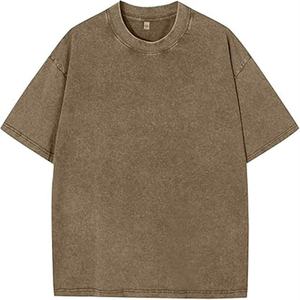 T-shirt en maille vierge délavé à l'acide extrême, style vintage, coupe décontractée, effet délavé au soleil, surdimensionné, 100% coton, style lavage à la pierre, confort - Product Image 3