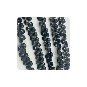 Cuentas con forma de cebolla facetada de ónix negro, hebra de 8 pulgadas, 4mm, 6mm, 10mm, 2mm, tamaño Rondelle, fabricación de joyas rosas que incluyen PIEDRA DE ónix negro - Product Image 6