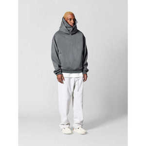 Sweat-shirt à capuche gris foncé pour homme, col montant, coupe oversize, avec col cheminée, Trackstar OEM Private Label - Product Image 4