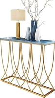 Table console en verre moderne et ensemble de canapés élégants pour hôtel et usage extérieur, décoration contemporaine pour salon