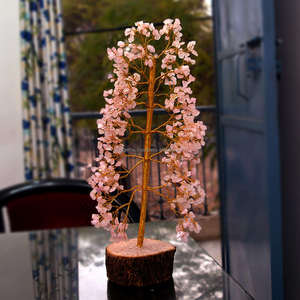 Vente en gros à base de bois M-SEAL de qualité supérieure Décoration de la maison Guérison naturelle Reiki Feng Shui Style Rose Pierre semi-précieuse Artisanat - Product Image 5