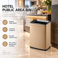 Petite poubelle commerciale en acier inoxydable, bac à déchets moderne pour hôtel, bureau, espace professionnel
