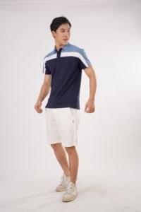 Polo de coupe régulière, polos élégants en polyester piqué à rayures contrastées pour femmes, uniformes d'affaires, fabricant de vêtements pour femmes - Product Image 2