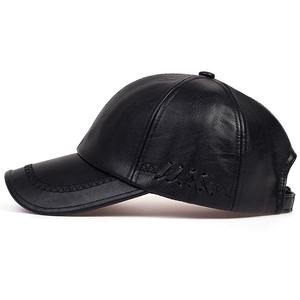 Mode solide Premium personnalisé en cuir casquette de Baseball hommes Snapback automne chaud noir casquettes femmes os Masculino hommes chapeaux et chapeaux - Product Image 3