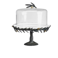 Couvercle en verre papillon Design exclusif Qualité Présentoir à dessert à un niveau pour table à manger Fruits Dessert Cake Holder