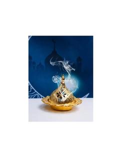 Intricately Designed Brass Incense Burner for Aromatherapy Diffuser for Spiritual Relaxation Meditation Home Decor Pooja <b>Mandir</b> - Product Image 6