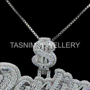 Colgante de Plata 925 con Baño de Oro de 10K y Moissanita VVS con Certificación GIA, Estilo Hip Hop Cristiano, Personalizado al por Mayor - Product Image 2