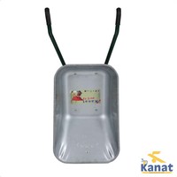 Brouette en métal galvanisé KPGD-577 Kanat Pro avec roues en plastique, capacité de charge 200 kg, bac de 100 L, pour terrains boueux, usage intensif, garantie 1 an