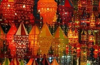 Lanterne indienne soie bohème mariage décor Boho lanternes lampes pliables coloré bohème tente tentures lustres de jardin