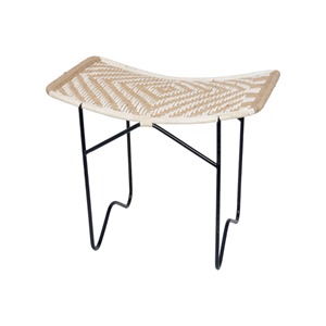 Table d'appoint tabouret de bar fabriqué à la main jonc de mer tissé haut cadre en métal salon de la villa chambre à coucher utiliser table basse meubles - Product Image 5