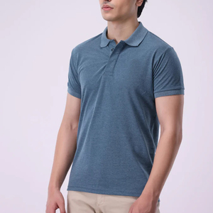 Polo de Algodón Bordado Formal para Hombre, Algodón Premium de 240 g/m² Preencogido, Polo de Verano para Hombre con Patrón Liso y Logotipo - Product Image 3