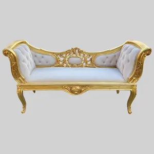 威尔弗雷德法国路易十六风格长椅/带天鹅绒的长凳/沙发
