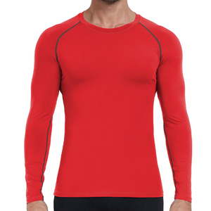 Compression Under <b>Base</b> <b>Layer</b> Tops Long Sleeve Gym Shirts Quick Dry ringer Gym Long Sleeve Blank Crew Fitness <b>Men</b> Shirts for Sale - Product Image 1