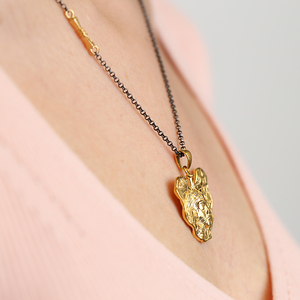 Colgante Vintage con Diseño de Corazón, Chapado en Oro de 22K, Joyería Turca Hecha a Mano, Plata de Ley 925, Venta al Por Mayor - Product Image 2