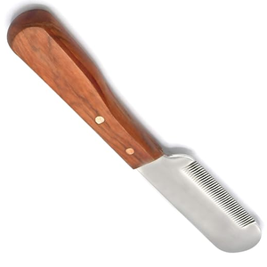 Cuchillo Profesional para Pelar Perros, para Diestros, Herramienta de Peluquería Canina con Mango de Madera - Product Image 3
