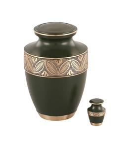 Urnes de crémation pour adultes de conception antique Urne funéraire commémorative de cendres humaines en métal de qualité standard pour les amoureux 2025 - Product Image 2