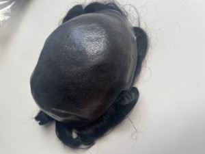ทูเป้สีน้ำตาลดำสำหรับผู้<span class=keywords><strong>ชาย</strong></span> ระบบเปลี่ยนผมด้วยผมแท้ PU แบบฉีด  ทูเป้ผิวบางสำหรับผู้<span class=keywords><strong>ชาย</strong></span>  ชิ้นส่วนผมปลอมสำหรับผู้ชาย  ชุดผมเสริมสำหรับผู้ชาย - Product Image 5