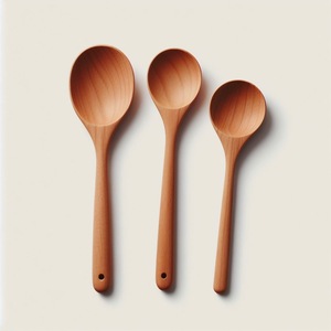 Cuchara de té y café de madera de acacia larga con logotipo personalizable para fiesta mide azúcar y té - Product Image 4