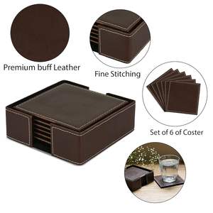 Posavasos de Cuero PU para Café y Té, Moderno y Simple, Aislante del Calor, Impermeable y Resistente al Calor - Product Image 4