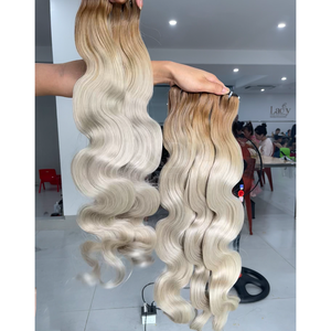 100% paquets de couleur de vague de corps de cheveux humains vietnamiens avec frontal ou fermeture cheveux bruts pour faire des perruques - Product Image 5