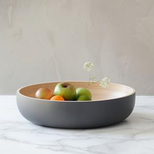 Two-toned spun bamboo fiber fruit salad snack serving <b>bowls</b> <b>big</b> catering <b>bowl</b> for meal service - Product Image 6