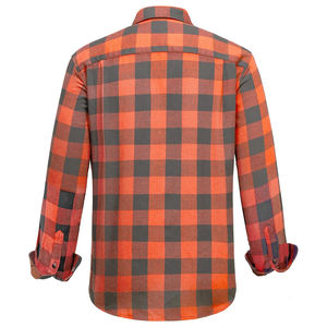 Chemise en flanelle unie pour homme, style streetwear, fermeture à boutons, coupe classique, manches longues, élégante, confortable, pour l'extérieur, printemps, anti-froissement - Product Image 2