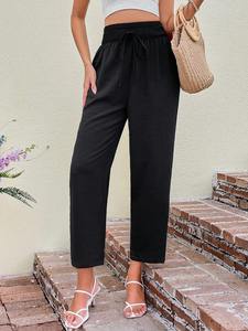 OEM último diseño pantalones transpirables pantalones de cintura alta algodón polar Jogger Pantalones para niñas y mujeres - Product Image 2