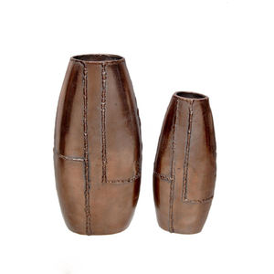 Vase à fleurs en cuivre de Style Antique rugueux Pot de jardin et jardinières en métal Vases à fleurs décoratifs pour la maison et l'hôtel fabriqués en Inde - Product Image 3