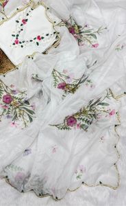 Ropa étnica estética Sari hermosa Sari con Sari de seda atigrado suave con blusa de lujo fiesta étnica boda Festival desgaste mujeres - Product Image 2