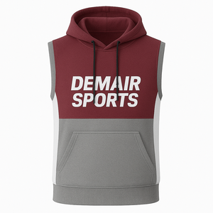 Moda DEMAIR SPORTS sin mangas pulóver Sudadera con capucha buena calidad 100% algodón polar invierno Casual Streetwear Crew capucha - Product Image 1