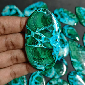Wholesale Chrysocolla Malachite Cabochon Lot Polished Mineral Gemstones Treatments Applied - Product Image 4