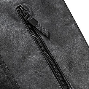 Chaqueta de cuero de alta calidad para hombre, chaqueta de cuero con cremallera y cuello de pie de talla grande, abrigos de cuero de motocicleta ajustados - Product Image 4