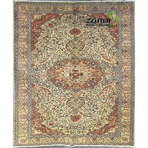 Tapis de Peshawar et de Khotan noué à la main, unique en son genre, 7'7 x 9'7 Pes_Kho_100 - Product Image 1