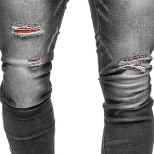 Lupin รู้สึกถึงกางเกงยีนส์สำหรับผู้ชายกางเกงยีนส์สีทึบดีไซน์โลโก้ออกแบบได้ตามต้องการ - Product Image 6