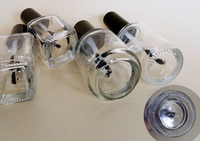 Vente en gros de flacons de vernis à ongles en verre transparent ronds et carrés de 5 ml, 10 ml et 15 ml, rechargeables, avec bouchon à pinceau